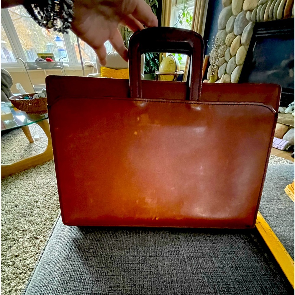 Schlesinger Brothers Case Setter Leather Attaché Satchel Brown Vintage